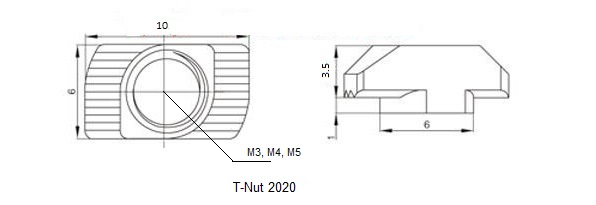 T-Nut 2020 series slot 6